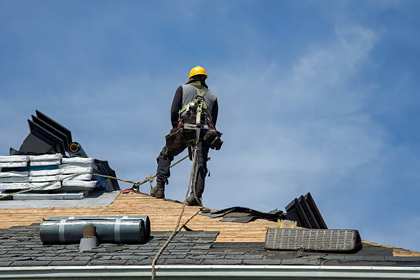 Professional Gutter Installation technician working in Allegan, MI